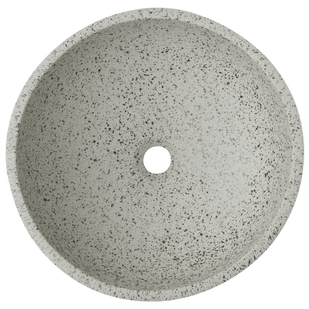 Nadgradni umivaonik sivi okrugli Φ 41 x 14 cm keramički