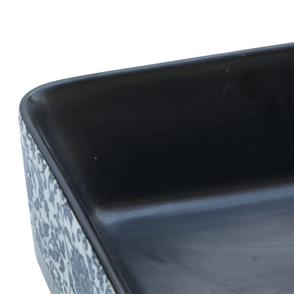 Nadgradni umivaonik crno-plavi 46 x 35,5 x 13 cm keramički