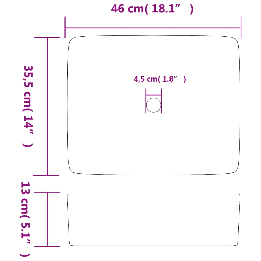 Nadgradni umivaonik crno-plavi 46 x 35,5 x 13 cm keramički