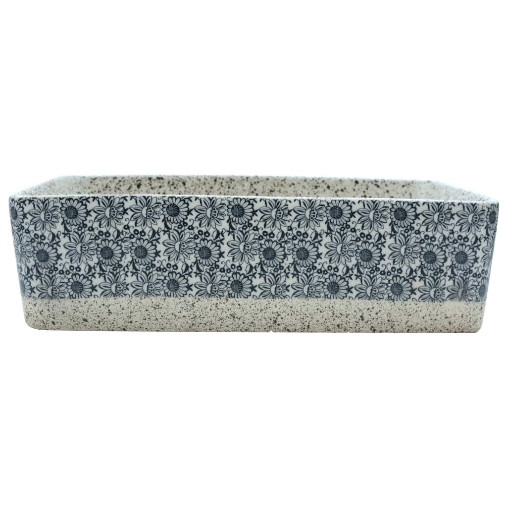 Nadgradni umivaonik sivo-plavi 46 x 35,5 x 13 cm keramički