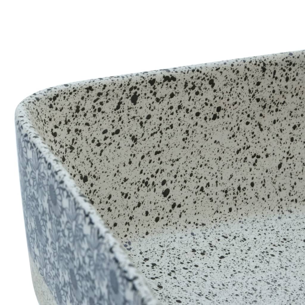 Nadgradni umivaonik sivo-plavi 46 x 35,5 x 13 cm keramički