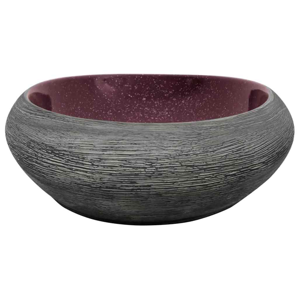 Nadgradni umivaonik ljubičasto-siv ovalni 59x40x14 cm keramički