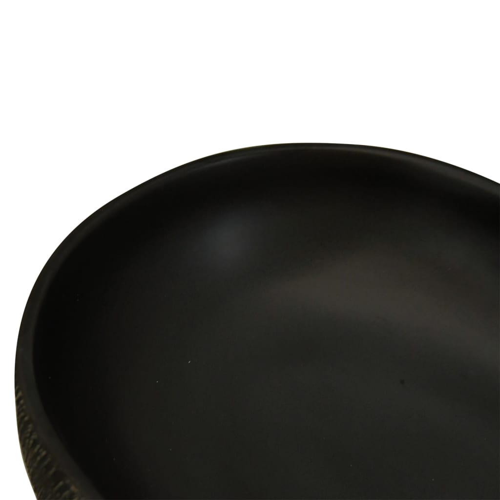 Nadgradni umivaonik crni ovalni 59x40x14 cm keramički