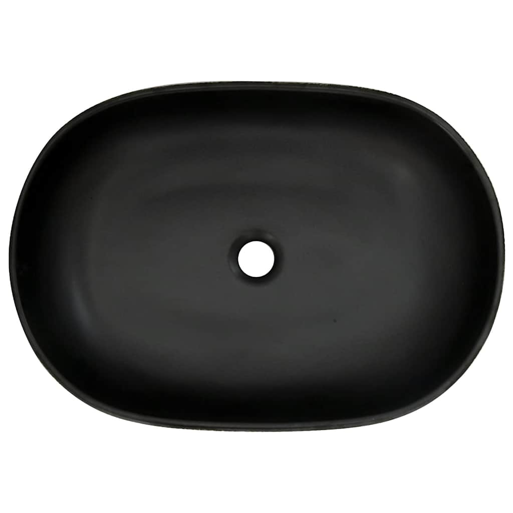 Nadgradni umivaonik crno-plavi ovalni 59 x 40 x 14 cm keramički