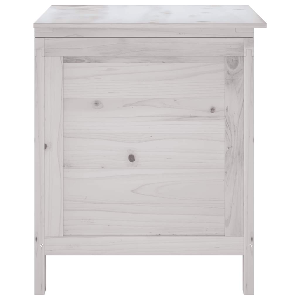 Vrtna kutija za pohranu bijela 50x49x56,5 cm masivna jelovina