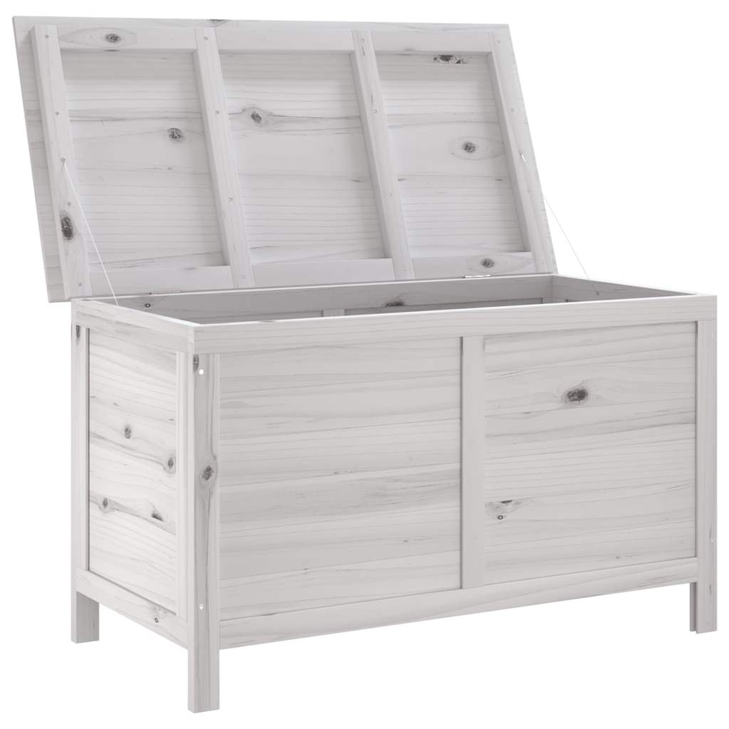 Vrtna kutija za pohranu bijela 99x49,5x58,5 cm masivna jelovina