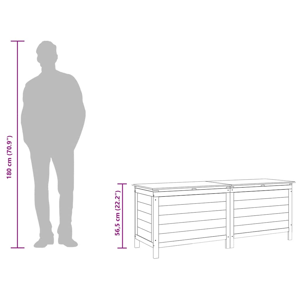 Vrtna kutija za pohranu bijela 150x50x56,5 cm masivna jelovina