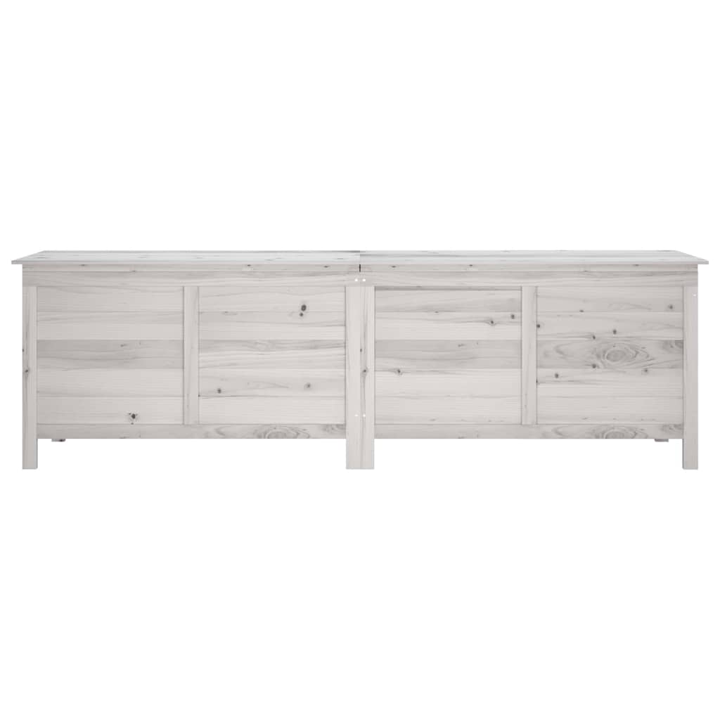 Vrtna kutija za pohranu bijela 198,5x50x56,5cm masivna jelovina