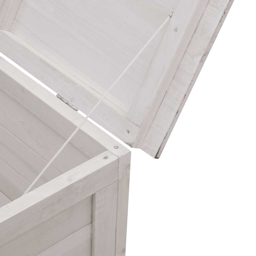 Vrtna kutija za pohranu bijela 198,5x50x56,5cm masivna jelovina