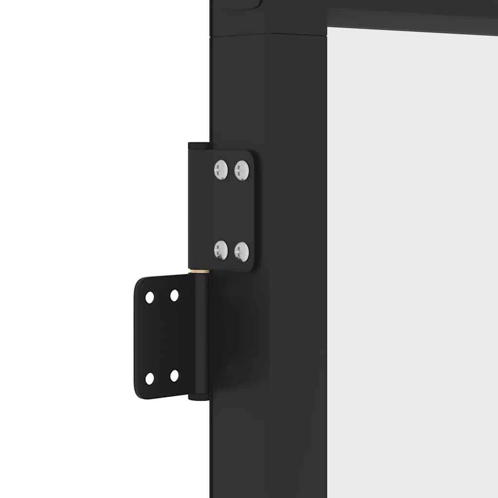 Sobna vrata tanka crna 76 x 201,5 cm kaljeno staklo i aluminij
