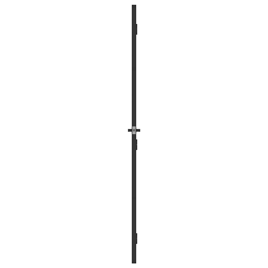 Sobna vrata tanka crna 83 x 201,5 cm kaljeno staklo i aluminij
