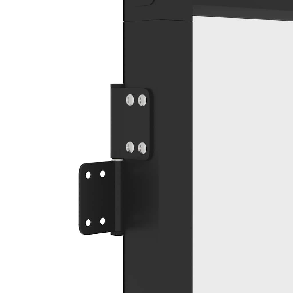 Sobna vrata tanka crna 83 x 201,5 cm kaljeno staklo i aluminij