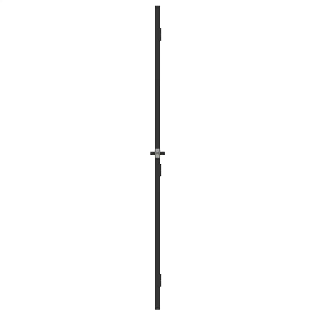 Sobna vrata tanka crna 93x201,5 cm kaljeno staklo i aluminij