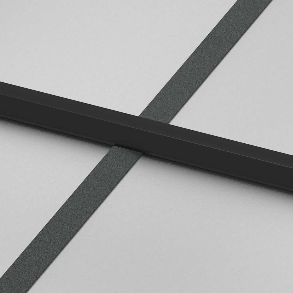 Sobna vrata tanka crna 76 x 201,5 cm kaljeno staklo i aluminij