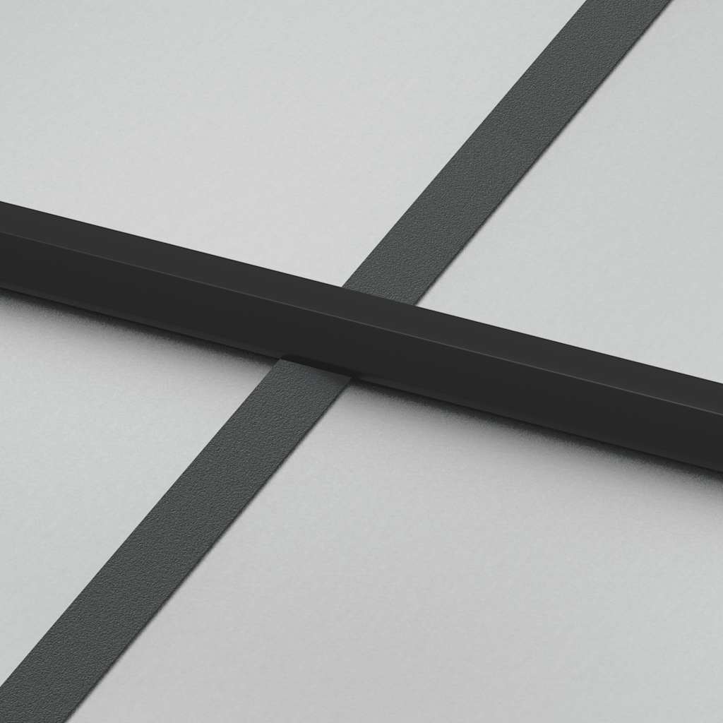 Sobna vrata tanka crna 83 x 201,5 cm kaljeno staklo i aluminij