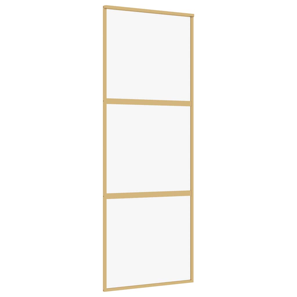 Klizna vrata zlatna 76x205 cm prozirno staklo ESG i aluminij