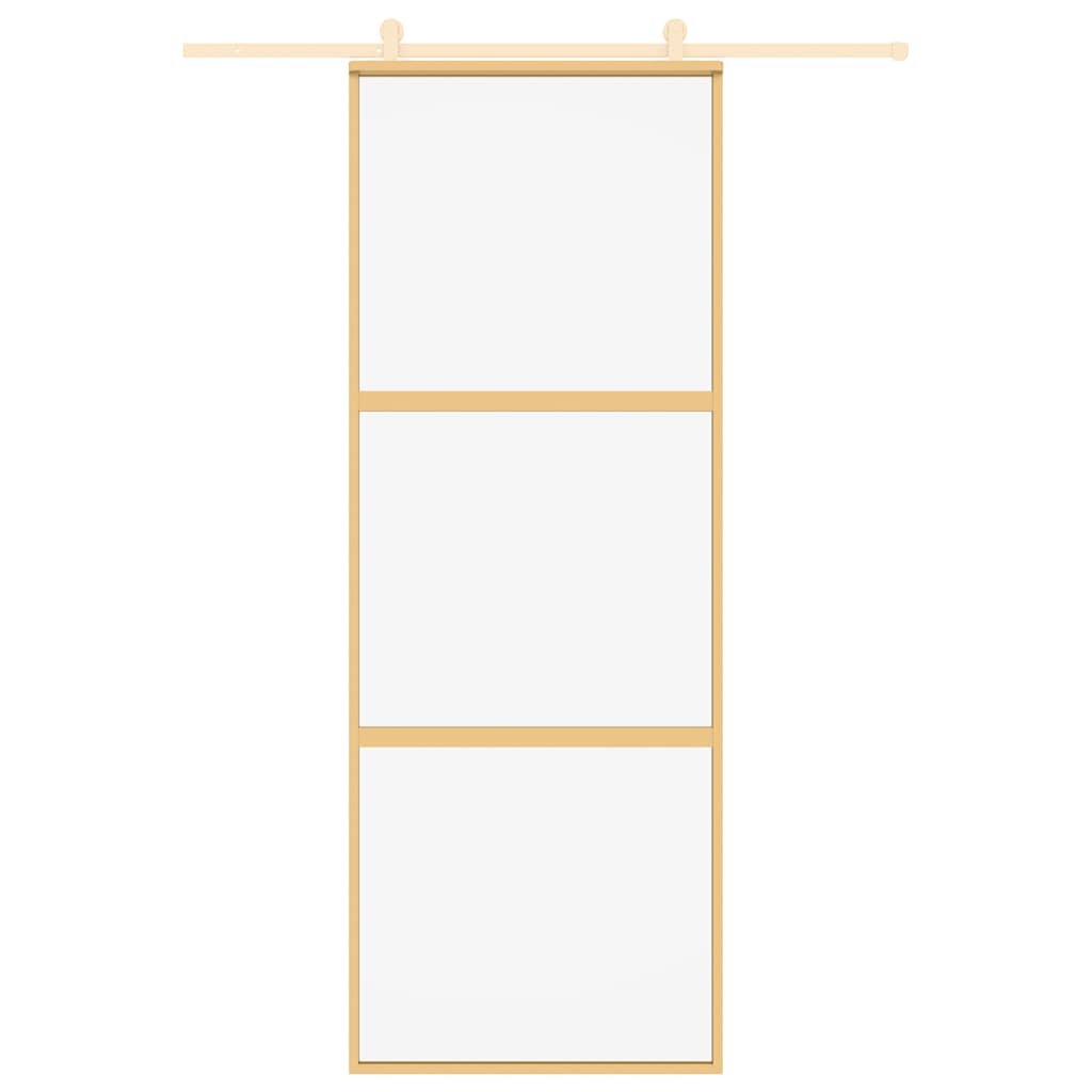 Klizna vrata zlatna 76x205 cm prozirno staklo ESG i aluminij