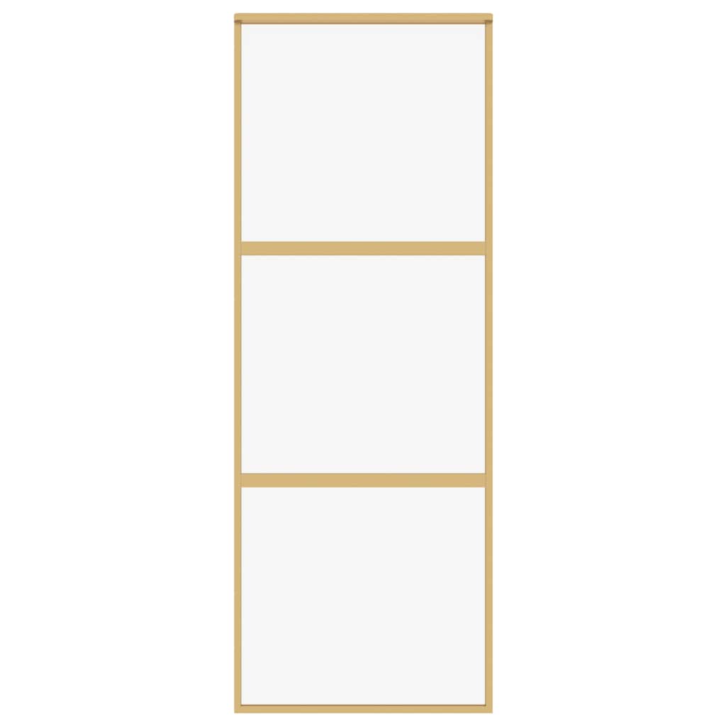 Klizna vrata zlatna 76x205 cm prozirno staklo ESG i aluminij