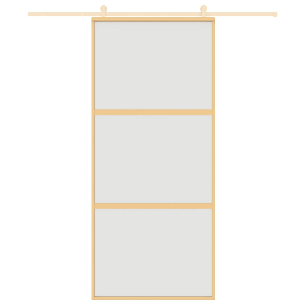 Klizna vrata zlatna 90 x 205 cm matirano staklo ESG i aluminij