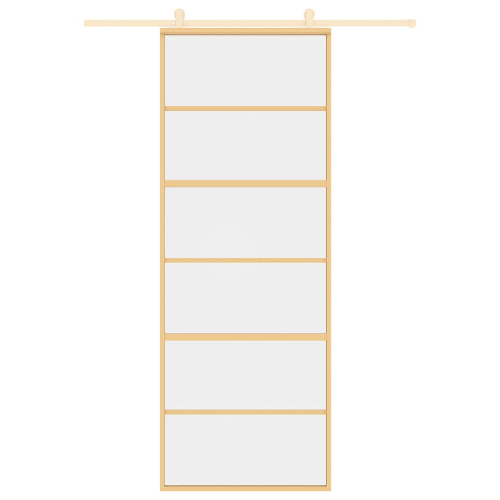 Klizna vrata zlatna 76x205 cm prozirno staklo ESG i aluminij