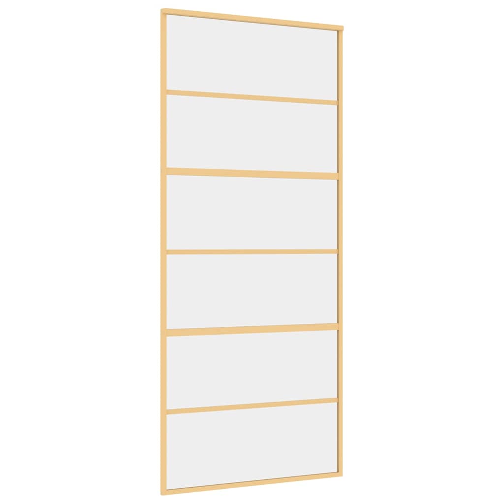 Klizna vrata zlatna 90 x 205 cm prozirno staklo ESG i aluminij