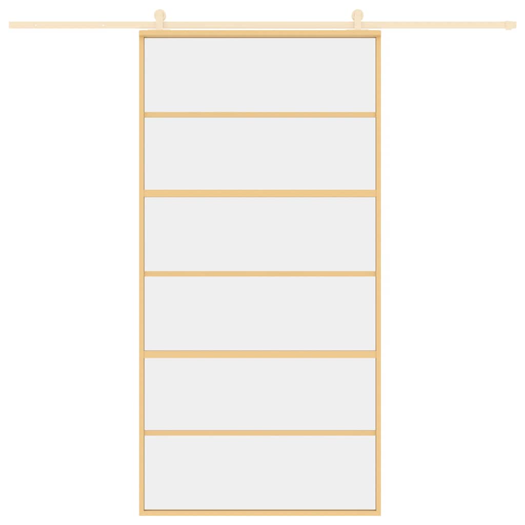 Klizna vrata zlatna 102,5x205 cm prozirno staklo ESG i aluminij