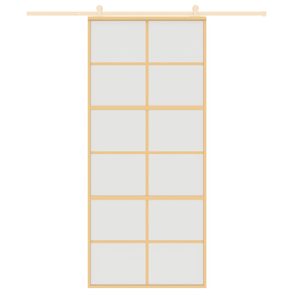 Klizna vrata zlatna 90 x 205 cm matirano staklo ESG i aluminij