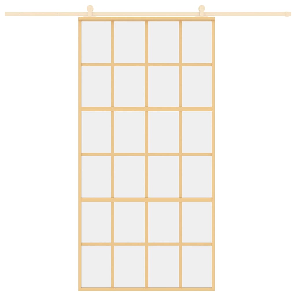 Klizna vrata zlatna 102,5x205 cm prozirno staklo ESG i aluminij