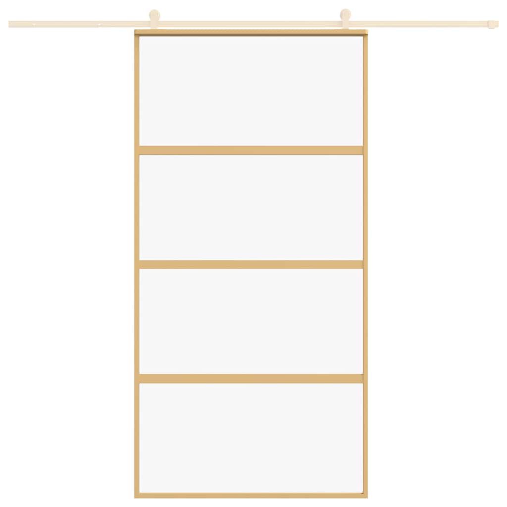 Klizna vrata zlatna 102,5x205 cm prozirno staklo ESG i aluminij