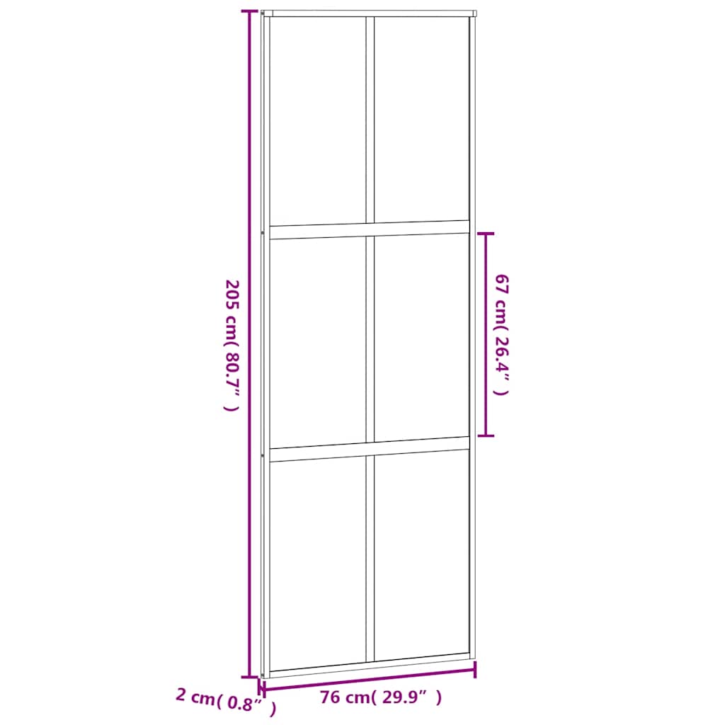Klizna vrata bijela 76x205 cm od kaljenog stakla i aluminija