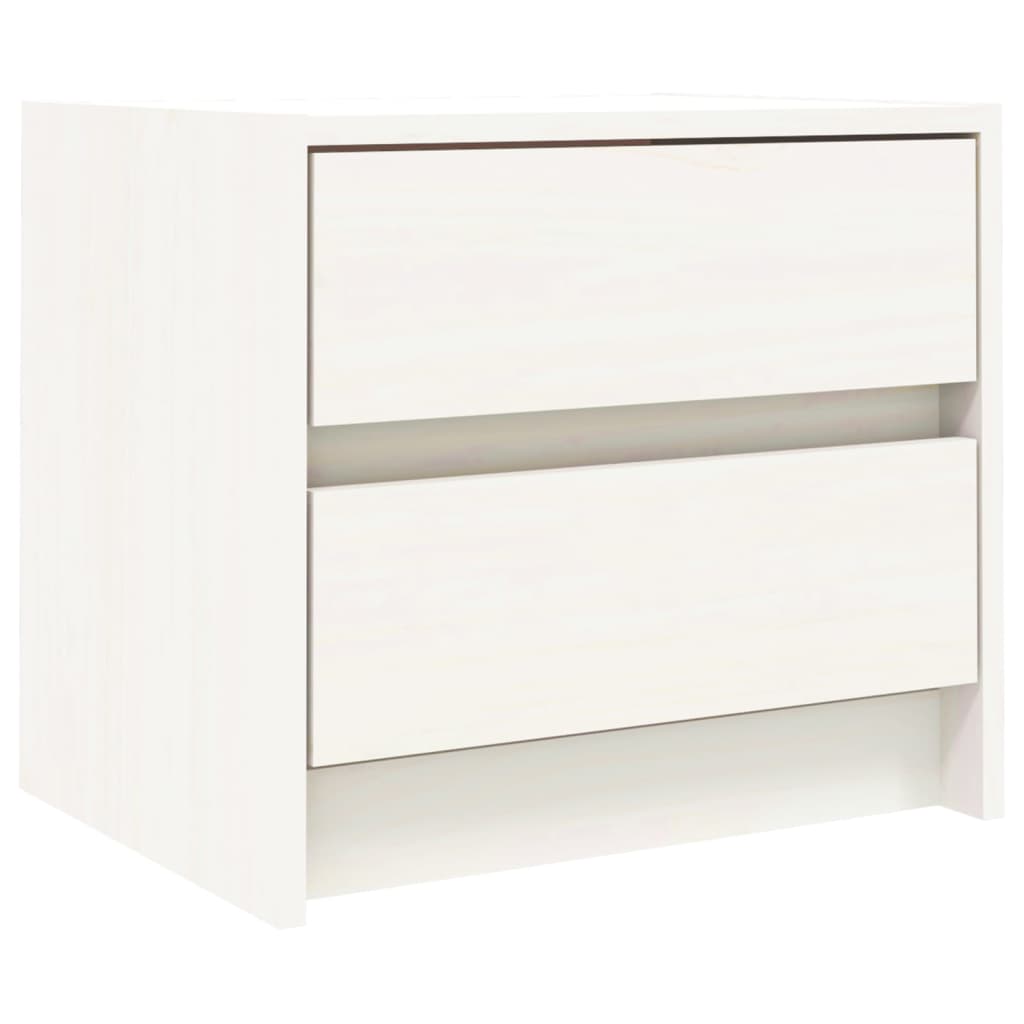 Noćni ormarići 2 kom bijeli 40x31x35,5 cm od masivne borovine