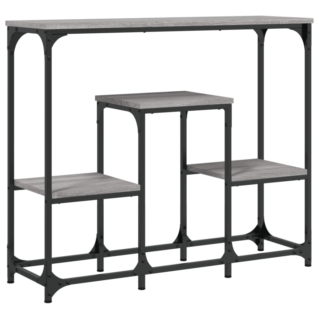 Konzolni stol siva boja hrasta 89,5x28x76 cm konstruirano drvo