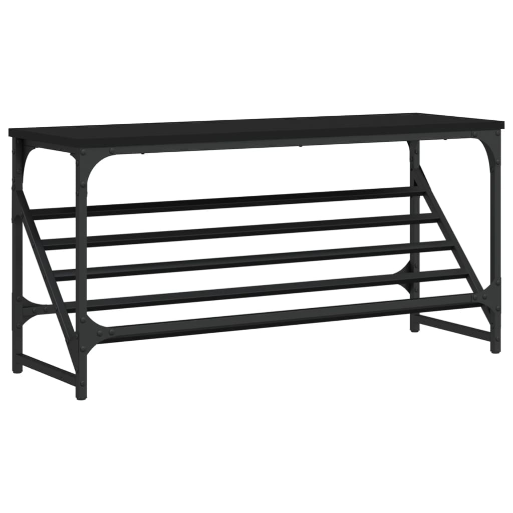 Stalak za cipele crni 90 x 30 x 45 cm od konstruiranog drva