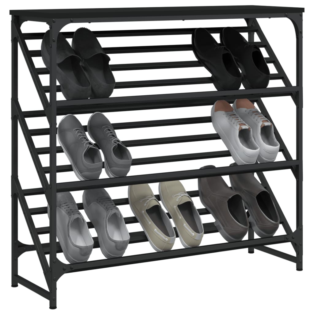 Stalak za cipele crni 90x30x85 cm od konstruiranog drva