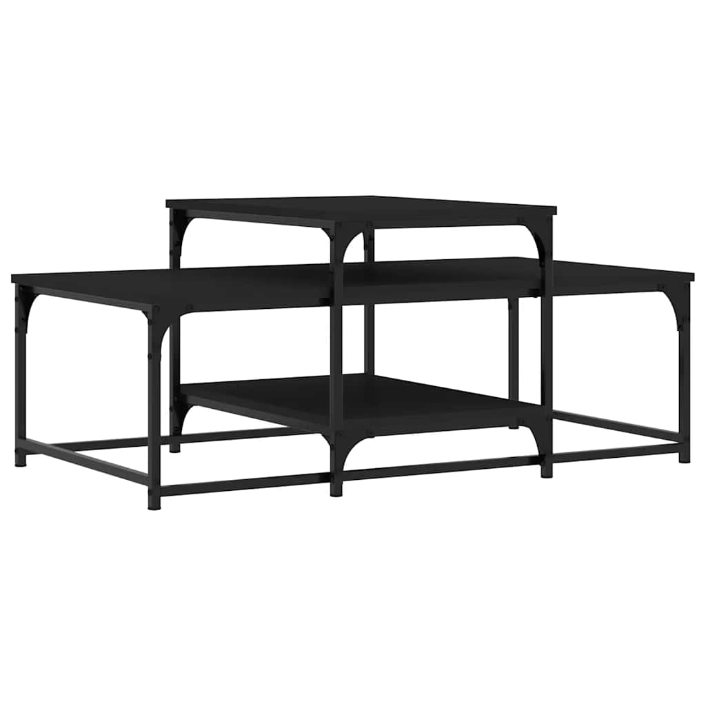 Stolić za kavu crni 102 x 60 x 45 cm konstruirano drvo