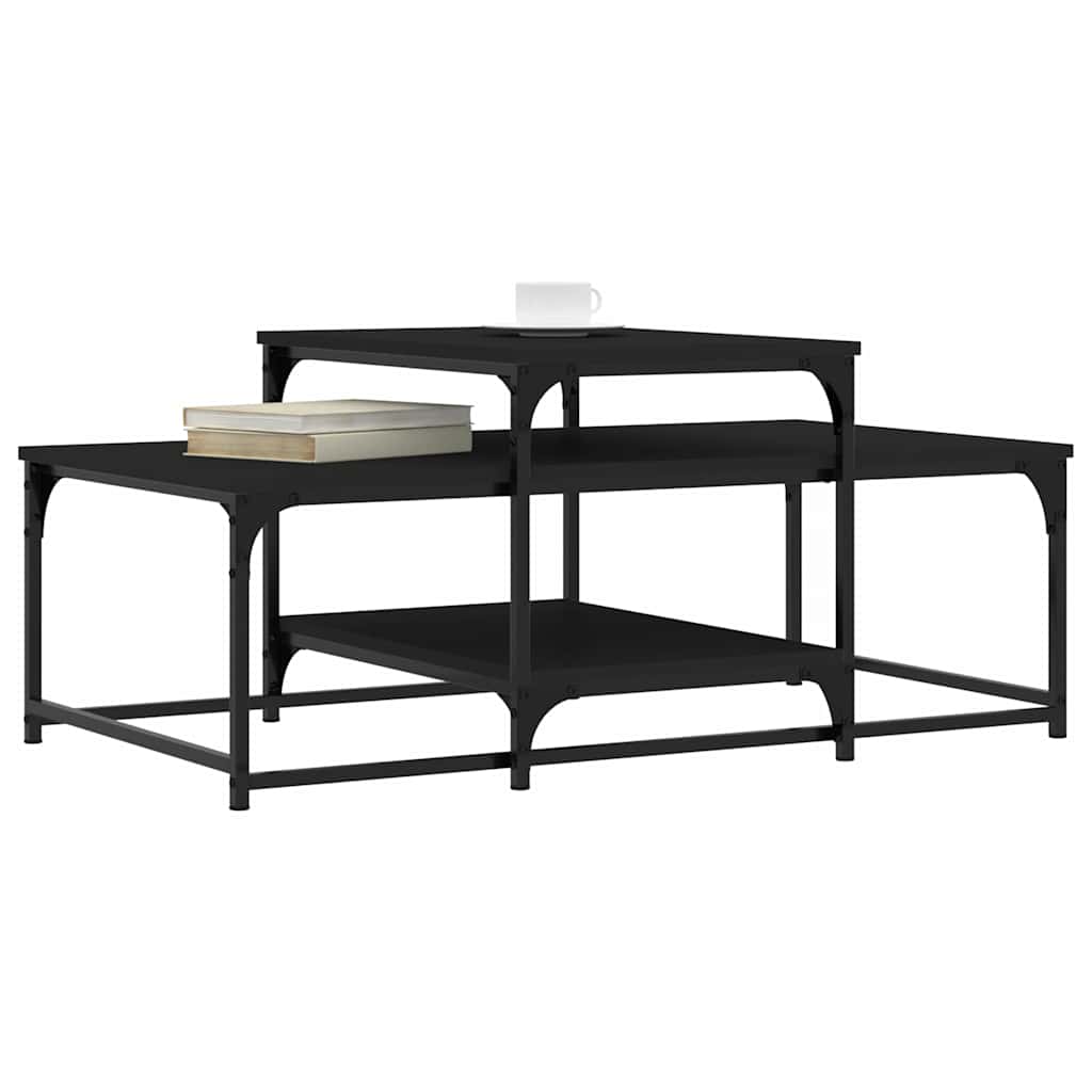 Stolić za kavu crni 102 x 60 x 45 cm konstruirano drvo