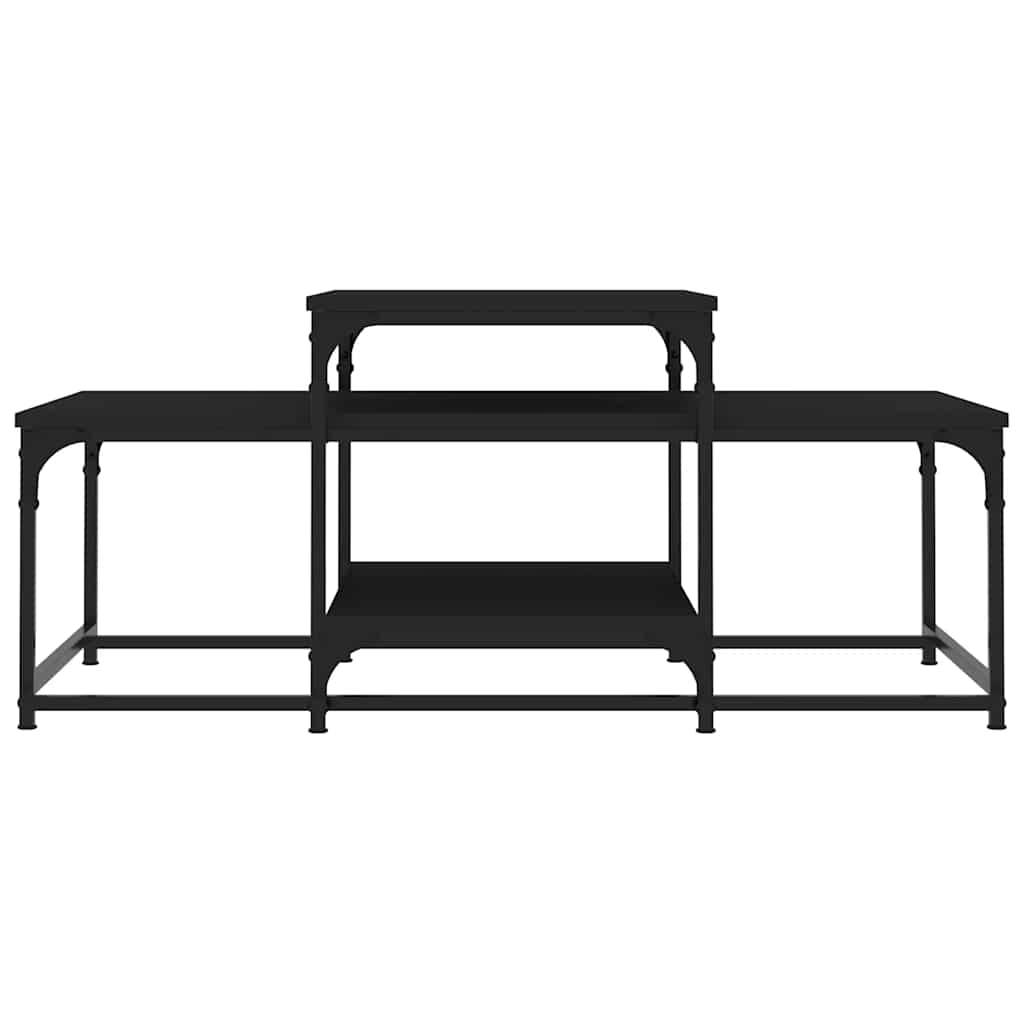 Stolić za kavu crni 102 x 60 x 45 cm konstruirano drvo