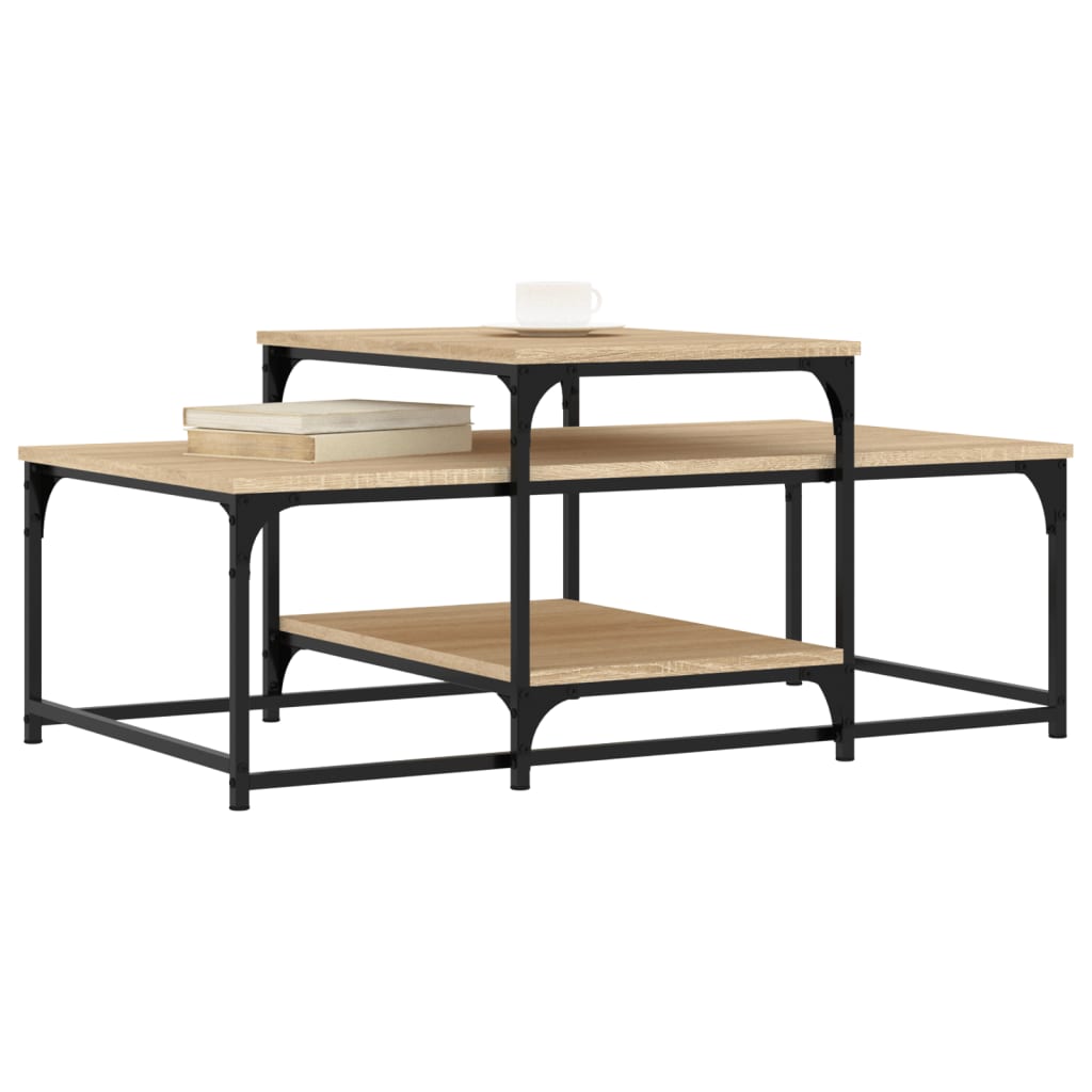 Stolić za kavu boja hrasta 102x60x45 cm konstruirano drvo