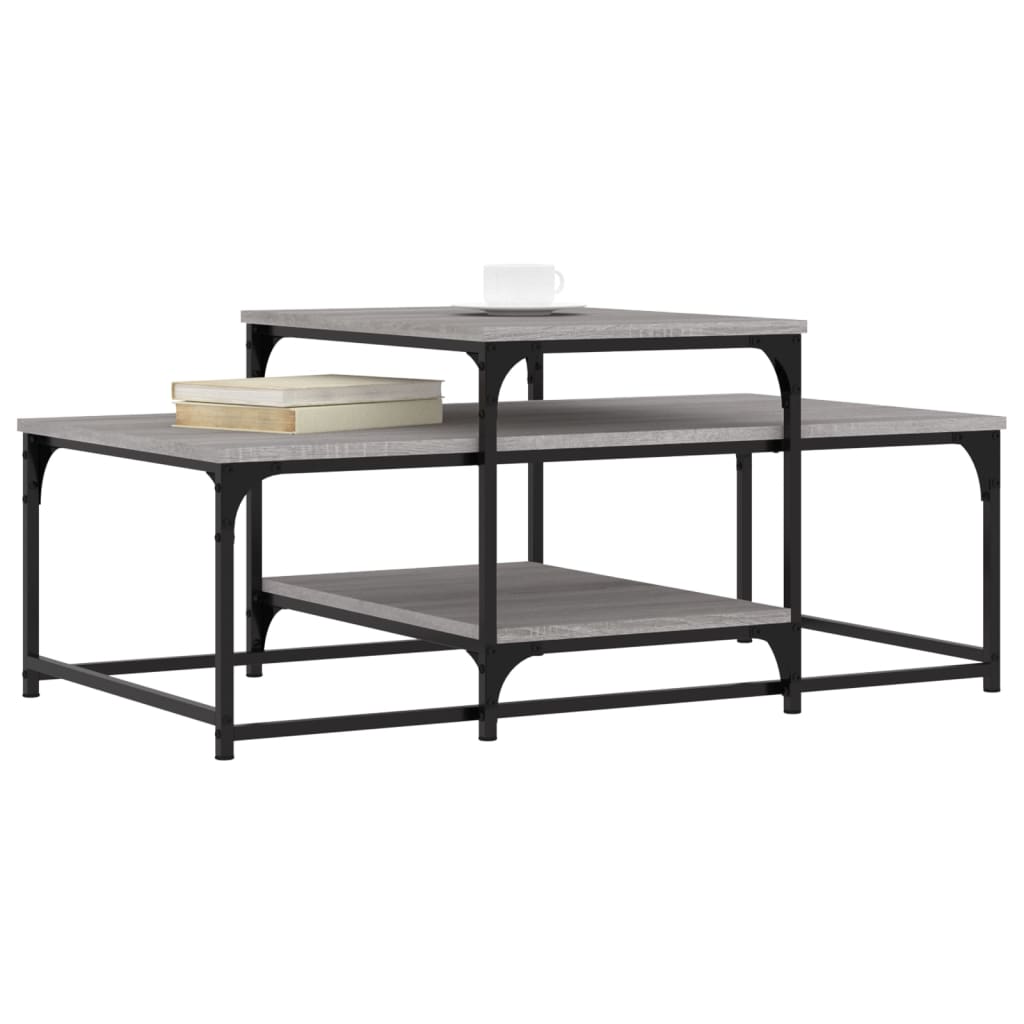 Stolić za kavu boja sivog hrasta 102x60x45 cm konstruirano drvo