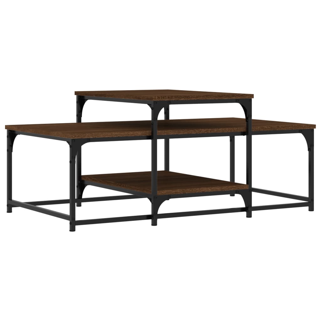 Stolić za kavu smeđa boja hrasta 102x60x45 cm konstruirano drvo