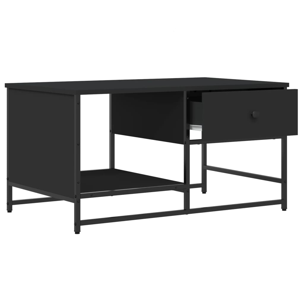 Stolić za kavu crni 85,5x51x45 cm od konstruiranog drva