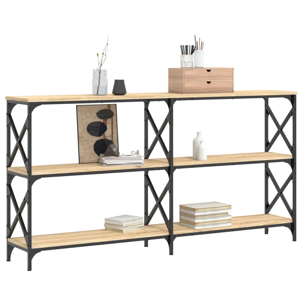 Konzolni stol boja hrasta 156x28x80,5 cm konstruirano drvo