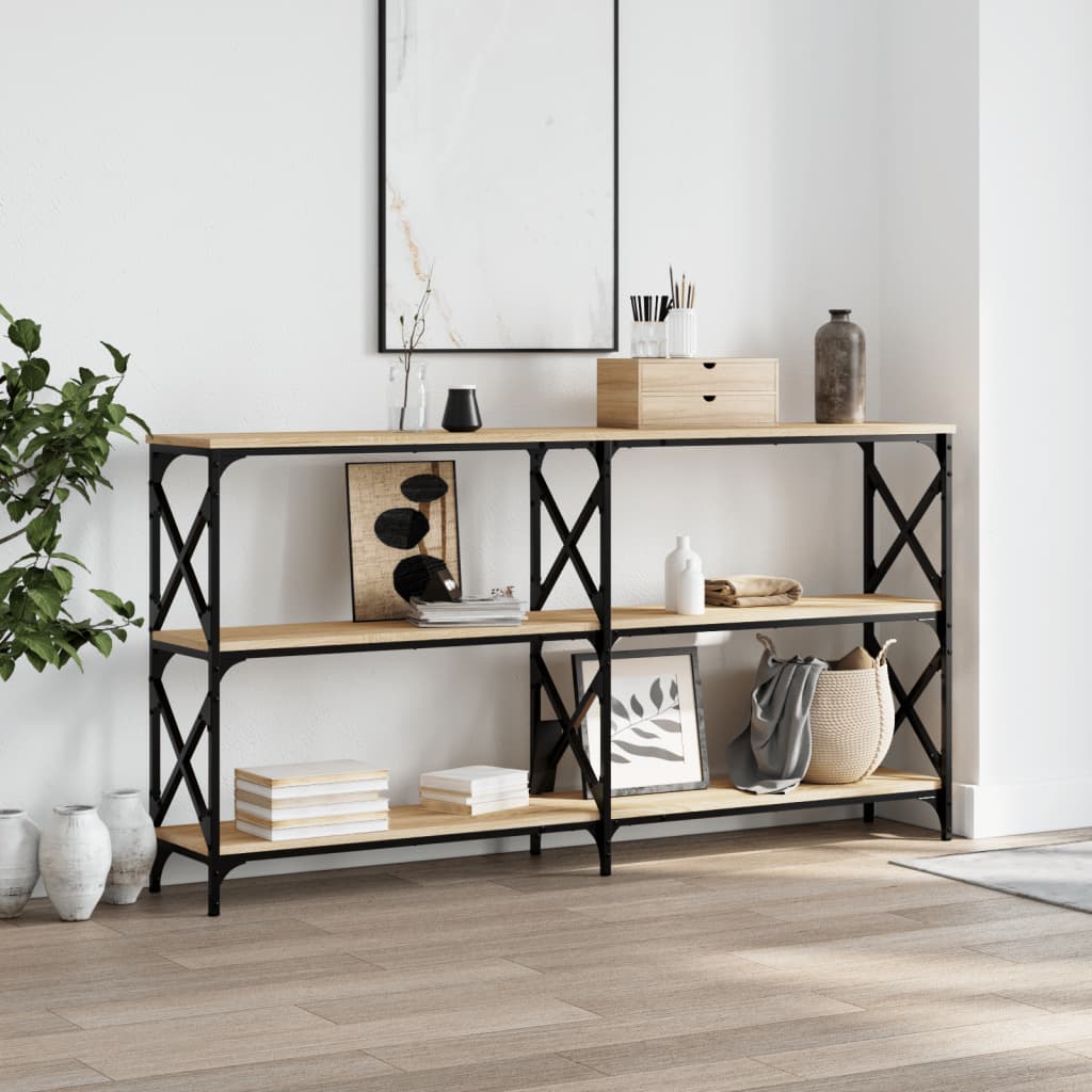 Konzolni stol boja hrasta 156x28x80,5 cm konstruirano drvo