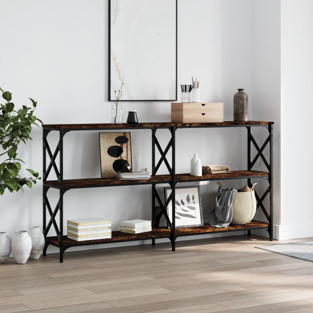 Konzolni stol boja hrasta 156 x 28 x 80,5 cm konstruirano drvo