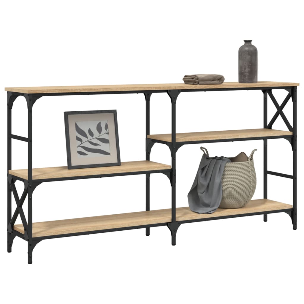 Konzolni stol boja hrasta 150 x 29 x 76,5 cm konstruirano drvo