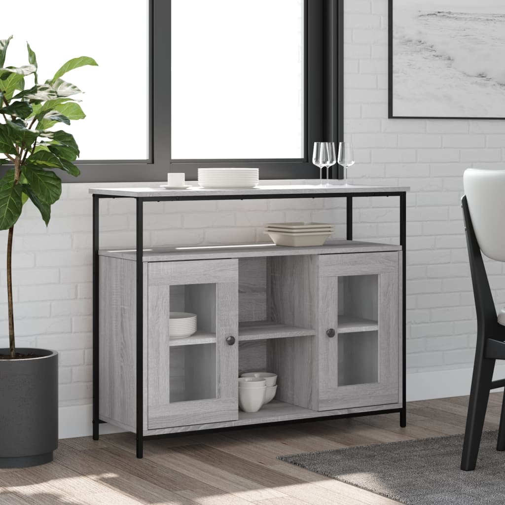 Komoda siva boja hrasta 100x35x80 cm od konstruiranog drva