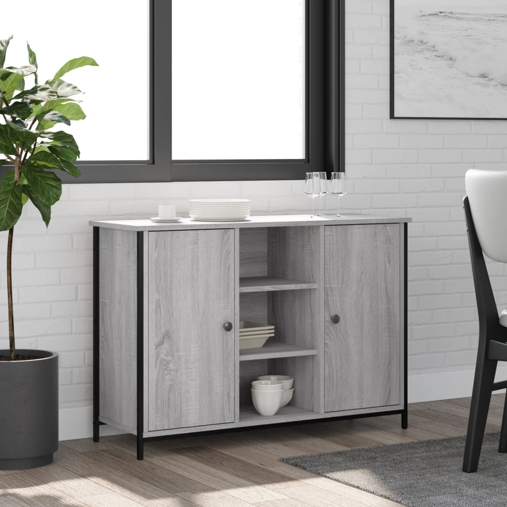 Komoda siva boja hrasta 100 x 35 x 70 cm od konstruiranog drva