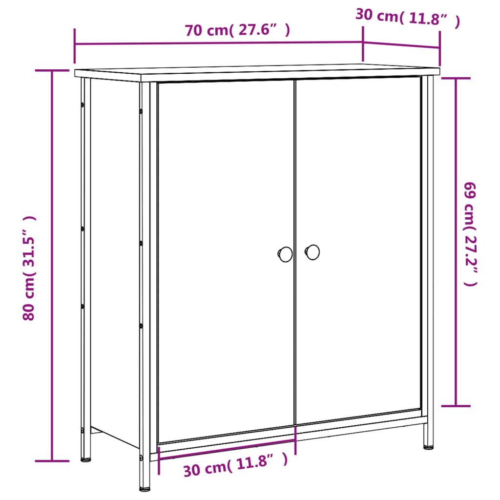 Komoda boja hrasta sonome 70 x 30 x 80 cm od konstruiranog drva