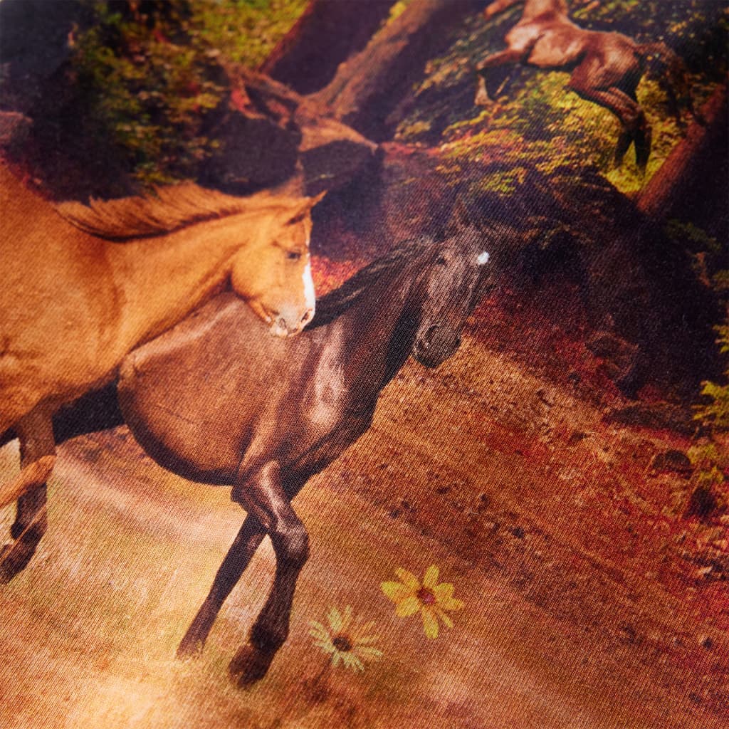 Dječja haljina dugih rukava boja konjaka 116