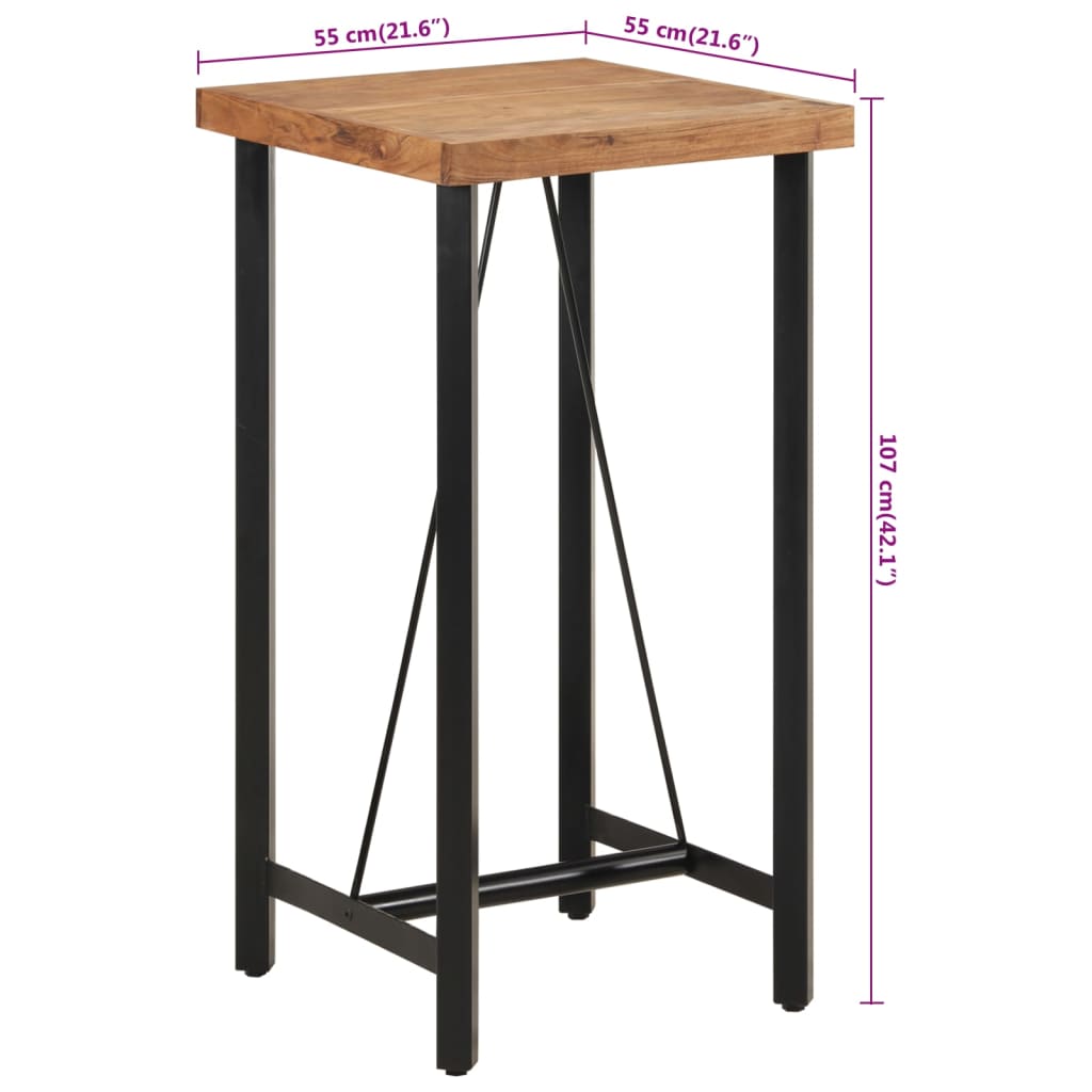 Barski stol 55 x 55 x 107 cm od masivnog drva bagrema i željeza